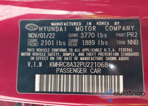 2023 Hyundai Venue Limited from USA, damaged, VIN KMHRC8A32PU221068